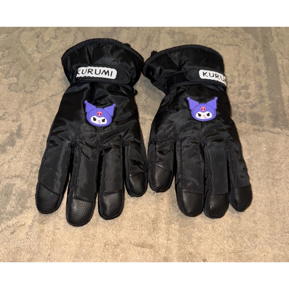 Sanrio Black Kuromi Winter Gloves For Teen , Jr, Womens X (One Size) New